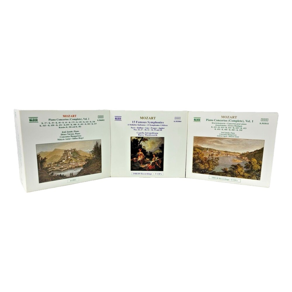 Mozart Piano Concertos Volumes 1 & 2 and Mozart 15 Famous Symphonies 16 CD Lot
